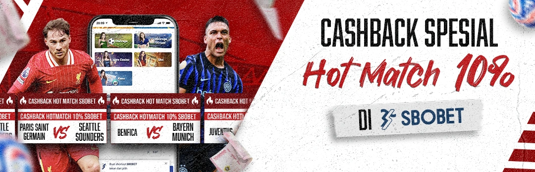 Cashback Hotmacth 10% di SBOBET